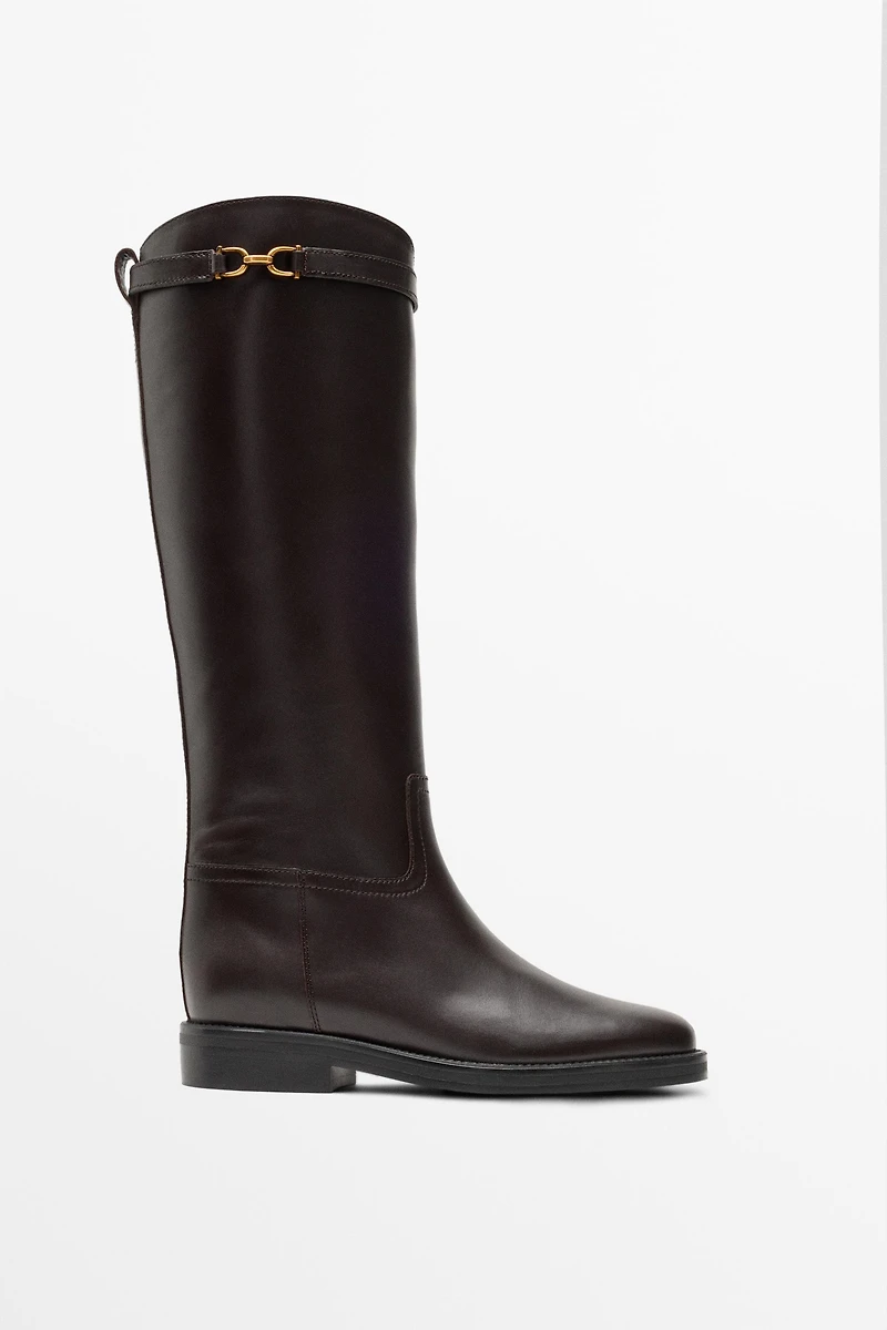 Botte cavalière en cuir