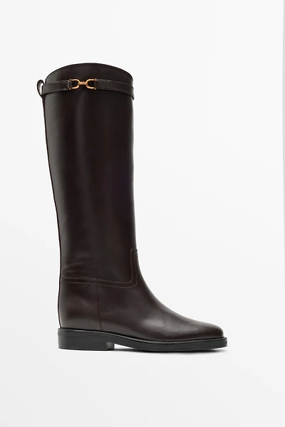 Botte cavalière en cuir