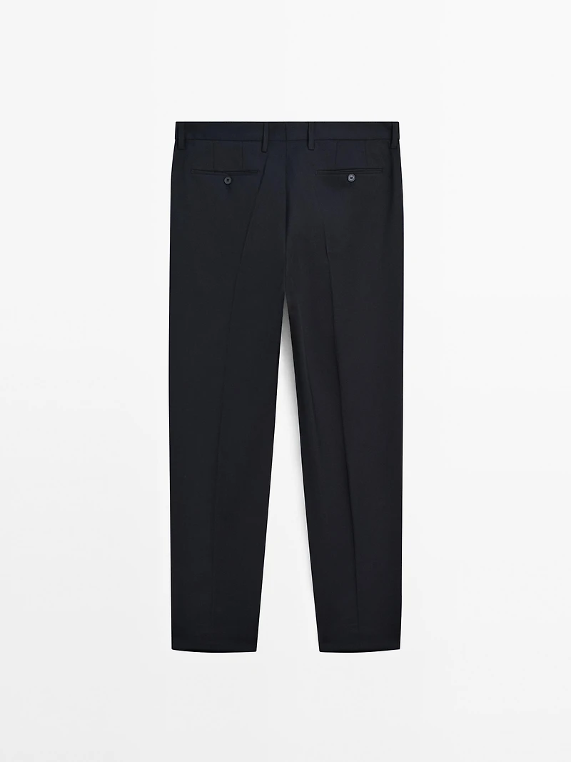 Wool blend suit trousers