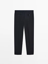 Wool blend suit trousers