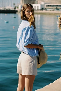 STRIPED BELTED CULOTTES