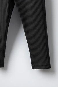 RIBBED LEGGINGS WITH LABEL