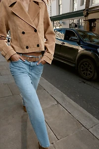 Z.10 HIGH-WAISTED BELTED CULOTTE JEANS