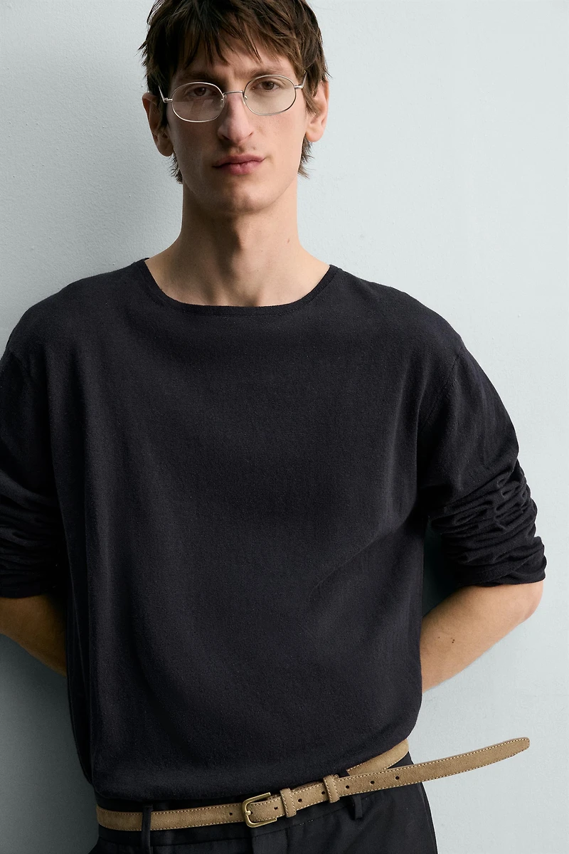 LIGHTWEIGHT COTTON LINEN BLEND JUMPER
