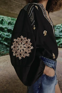EMBROIDERED FLORAL SHIRT