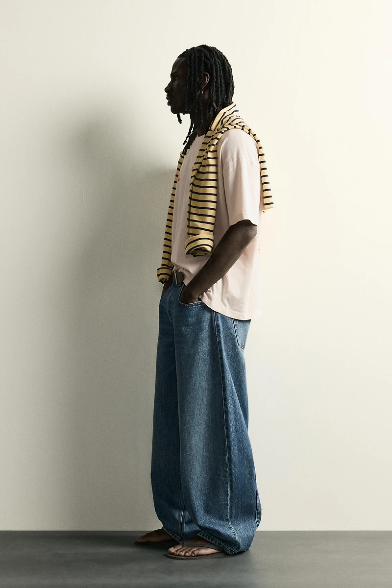 RELAXED FIT WASHED TEXT T-SHIRT