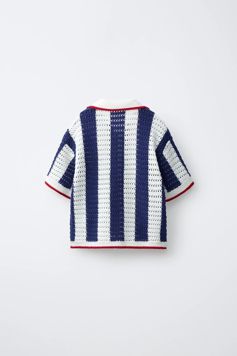 CHEMISE POLO EN MAILLE À RAYURES