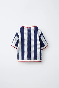 CHEMISE POLO EN MAILLE À RAYURES