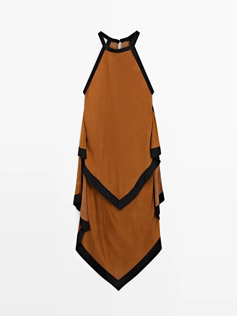 Midi dress with contrast layers