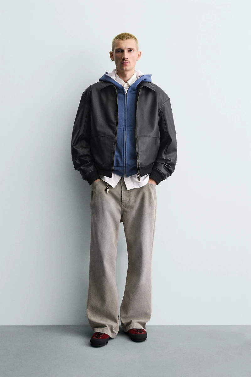 BLOUSON BOMBER MATIÈRE SYNTHÉTIQUE