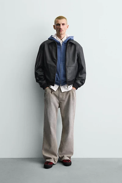BLOUSON BOMBER MATIÈRE SYNTHÉTIQUE