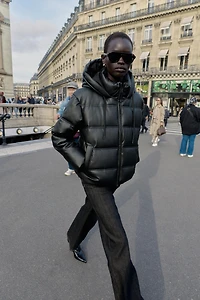 FAUX LEATHER EFFECT WATER REPELLENT WINDPROOF PUFFER ANORAK