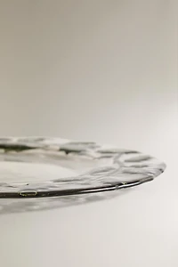 CHRISTMAS GLASS HOLLY LEAF CHARGER