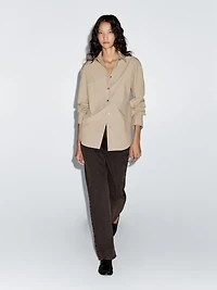 Long 100% cotton poplin shirt