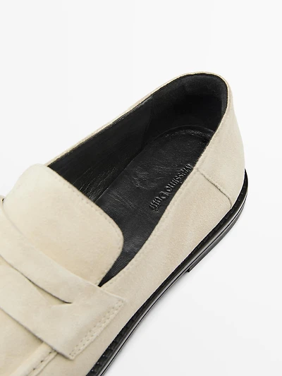 Mocassins croûte de cuir