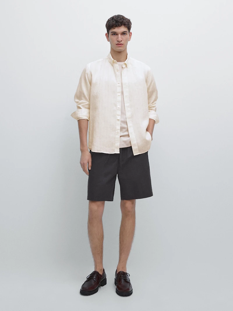 100% cotton jogger fit Bermuda shorts