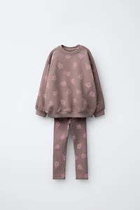 FLORAL SWEATSHIRT AND LEGGING SET