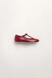 T-STRAP LEATHER BALLET FLATS