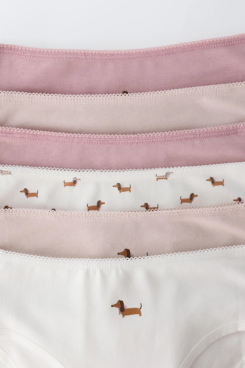 1-6 YEARS / PACK OF SIX PUPPY PRINT PANTIES