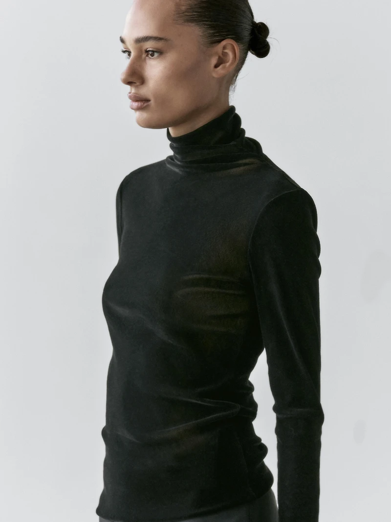 T-shirt manches longues semi-transparent