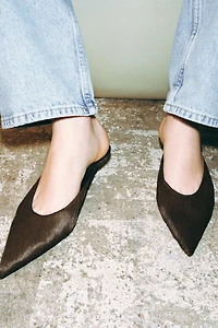 LEATHER WEDGE MULES