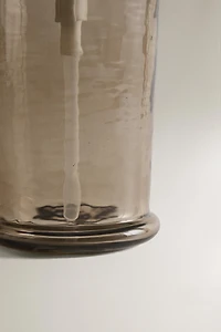 SMOKY TEXTURED GLASS SOAP DISPENSER