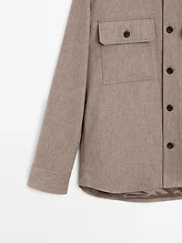 Wool blend overshirt with pockets - LIMITED