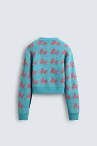 INTARSIA BOW CARDIGAN HARRY LAMBERT FOR ZARA X DISNEY