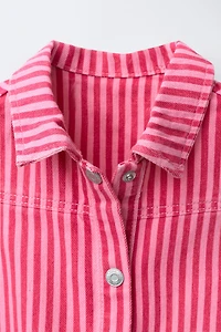 STRIPED TWILL DRESS