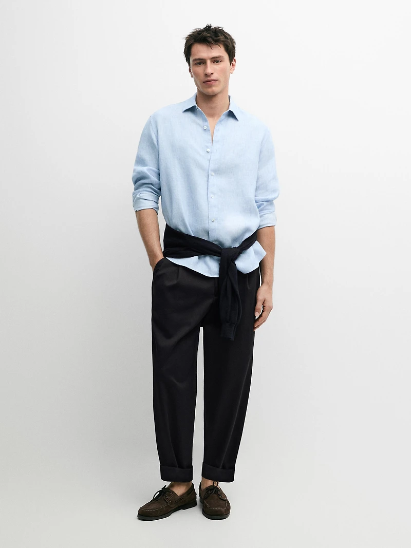 100% linen regular fit shirt