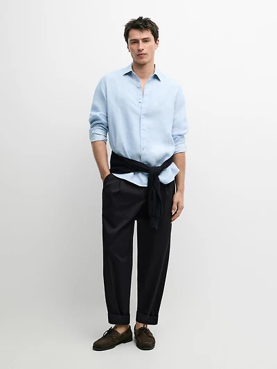 100% linen regular fit shirt