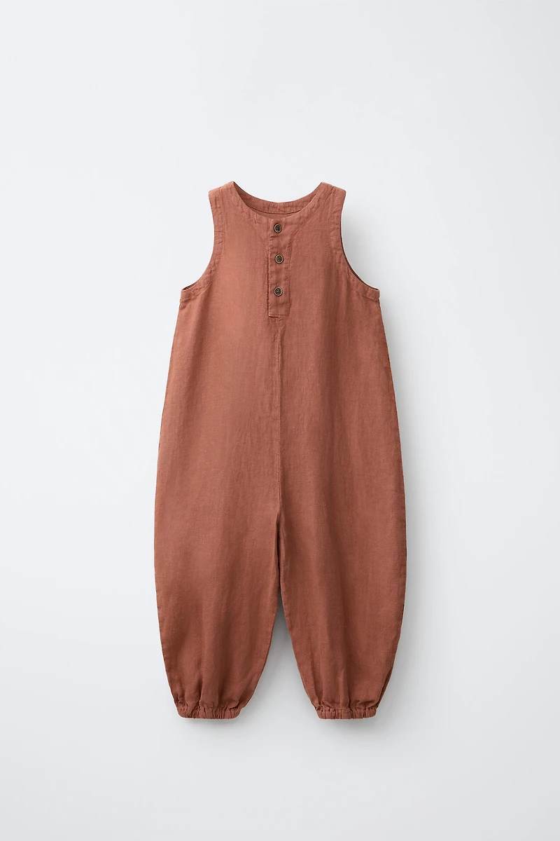 100% LINEN LONG JUMPSUIT