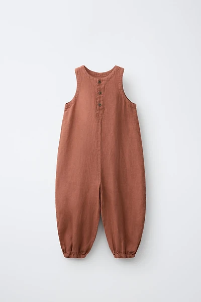 100% LINEN LONG JUMPSUIT