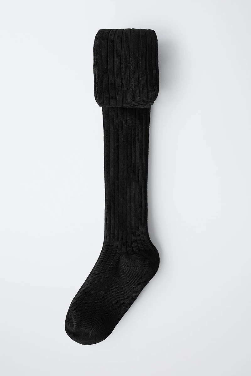 PLAIN RIBBED TIGHTS
