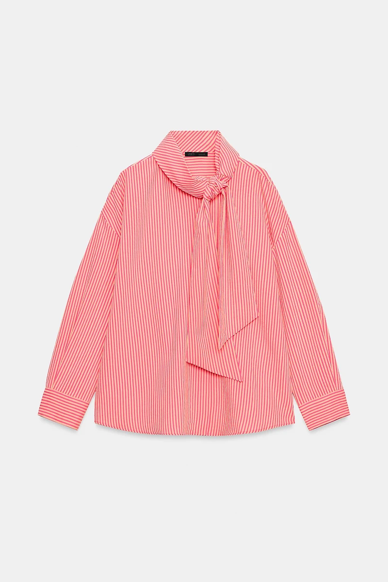 TIED STRIPED SHIRT