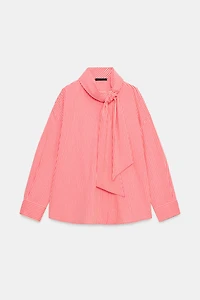 TIED STRIPED SHIRT
