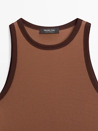 100% cotton halter top with contrast detail
