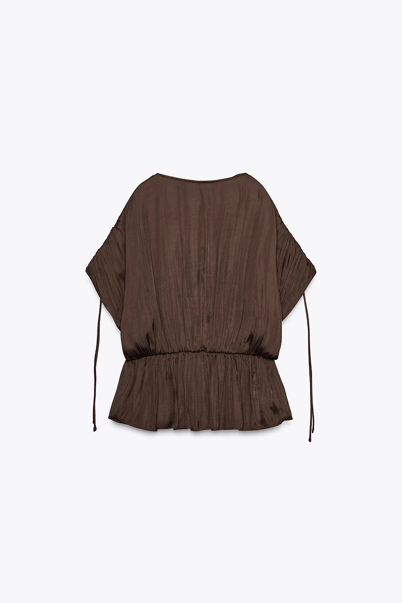 RUCHED SATIN EFFECT BLOUSE