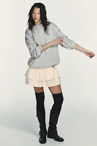 COMBINATION RUFFLE SHORT DRESS