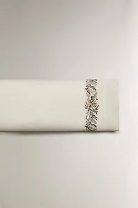 TAIE D’OREILLER SATIN BRODERIE FEUILLES