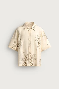 LEAF EMBROIDERED JACQUARD SHIRT