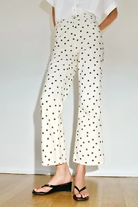 Z1975 MID-RISE MINI FLARE POLKA DOT JEANS
