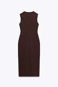 ROBE MIDI EN CRÊPE AVEC CEINTURE