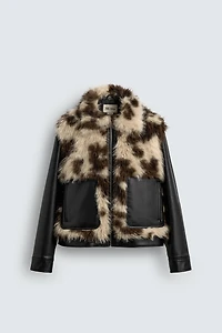 CONTRAST FAUX LEATHER JACKET HARRY LAMBERT FOR ZARA X DISNEY