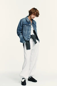 ADJUSTABLE HEM STRAIGHT BASIC FLEECE PANTS