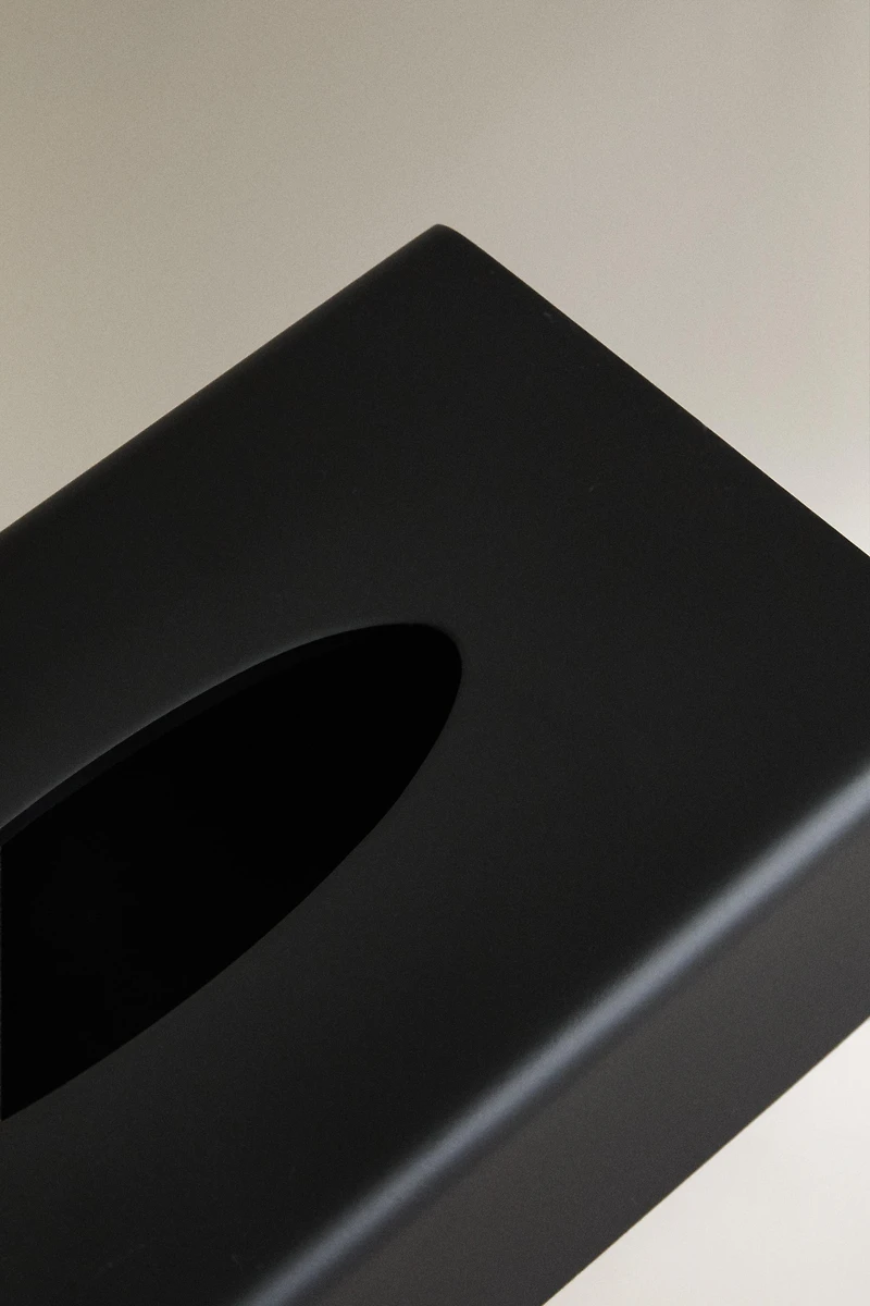 BOÎTE À MOUCHOIRS RÉSINE NOIRE