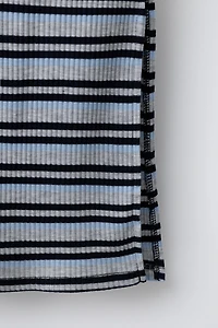 STRIPED MIDI SKIRT