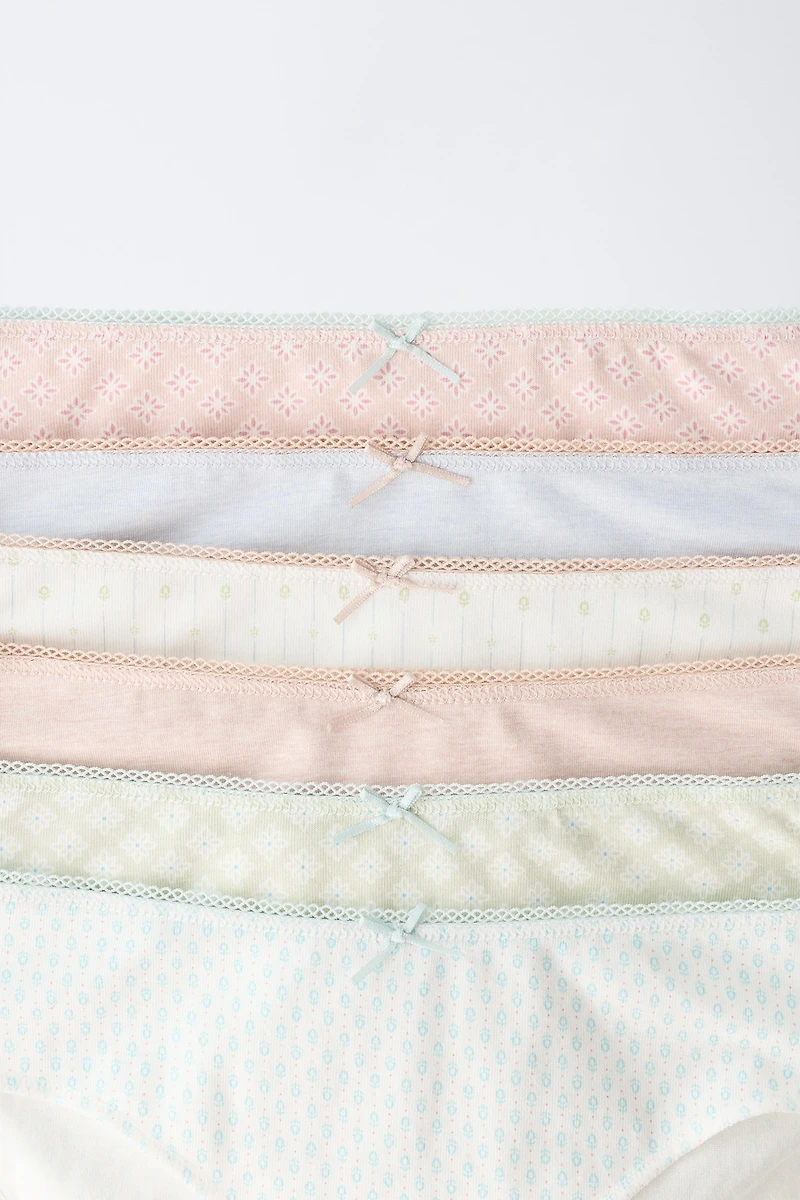 6-14 ANS / LOT DE SIX CULOTTES À IMPRIMÉS GÉOMÉTRIQUES