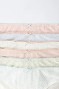 6-14 ANS / LOT DE SIX CULOTTES À IMPRIMÉS GÉOMÉTRIQUES
