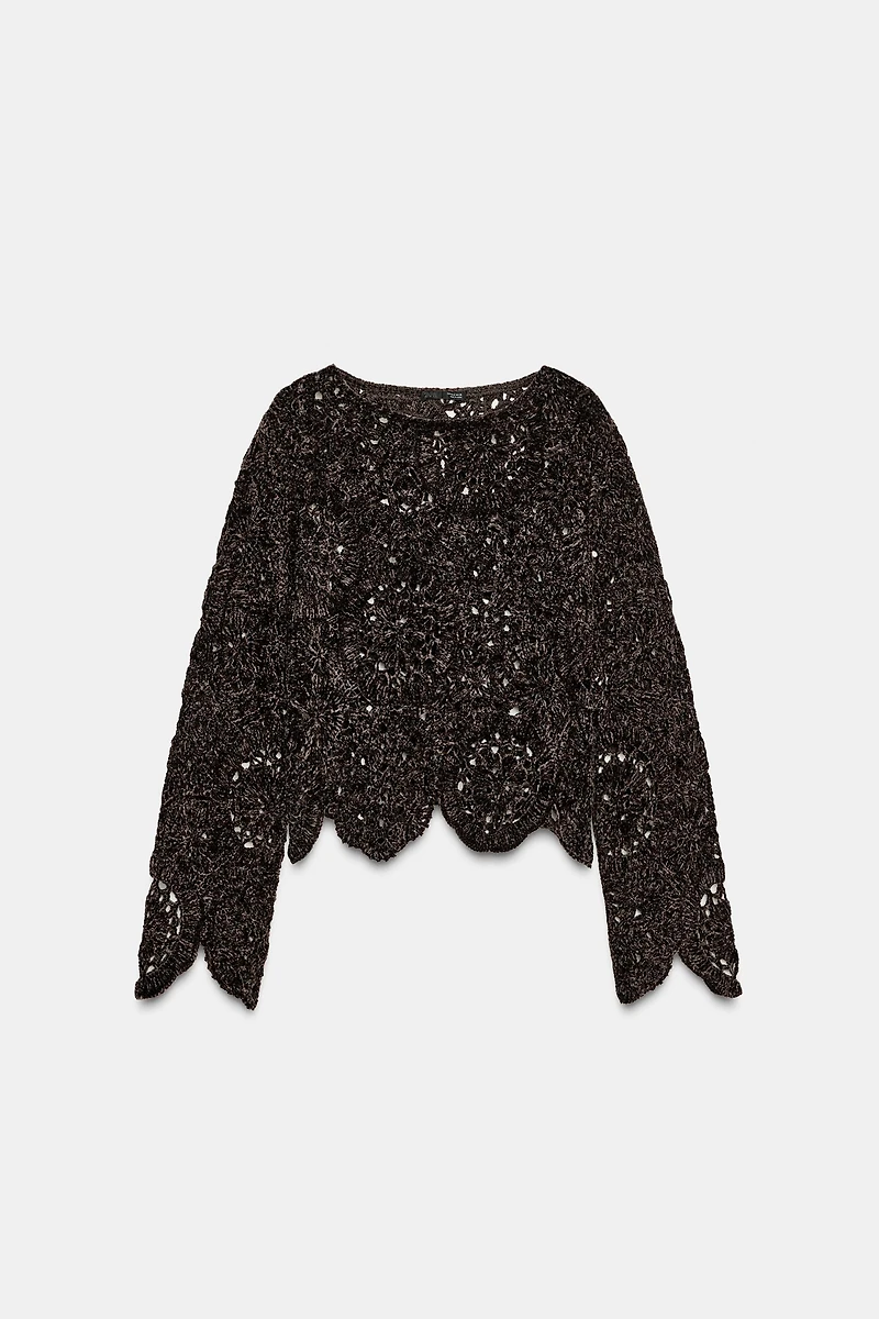 CROCHET LONG SLEEVE TOP